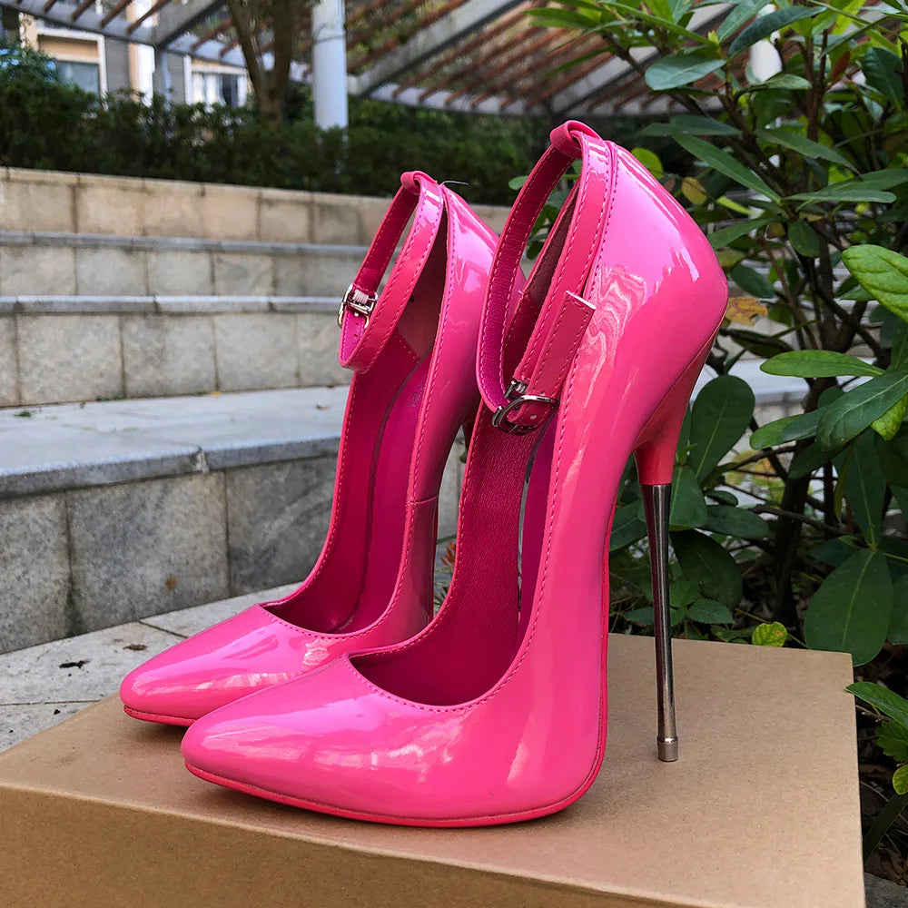 Customize 16cm Extreme Metal High Heels Stilettos Sexy Women Solid Black Red inside Pumps Party Unisex Man Shoes Crossdresser.