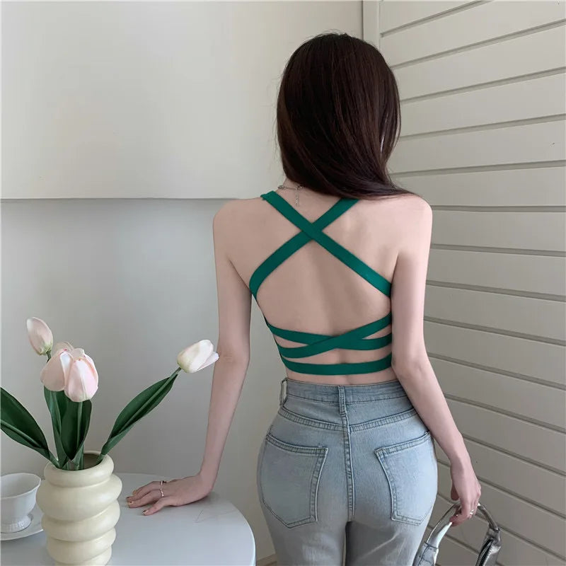 1pcs Sport Fitness Yoga Bra Sexy Women Vest Back Cross Strap Tank Tops Female Push Up Running Bra Lady Breathable Soft Underwear.