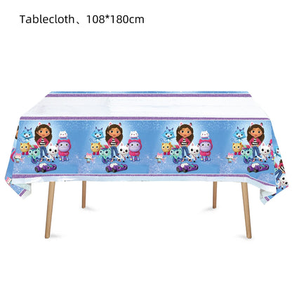Disney Gabby Puppenhaus Geburtstag Party Dekoration Ballon Servietten Kinder Einweggeschirr Thema Party Supplies Kinder Geschenke