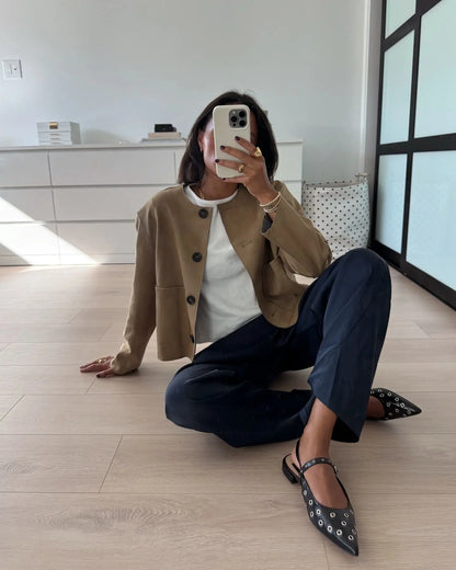 MUJER 2025 Wildlederjacke Damen Varsity Bomberjacken für Damen Neu in Mänteln und Jacken Damen Langarm Damen Winterjacke.