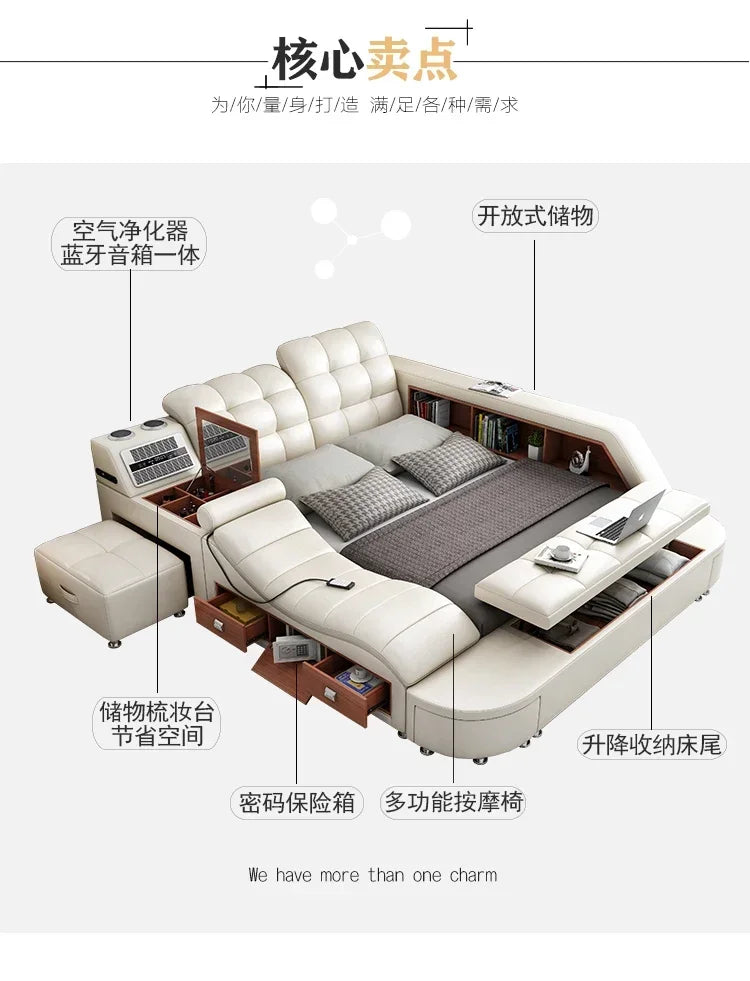 Master Under Storage Doppelbett Ästhetisches Master Nordic Multifunktionales Schlafzimmer Bettgestell Modernes Design Cama Casal Möbel