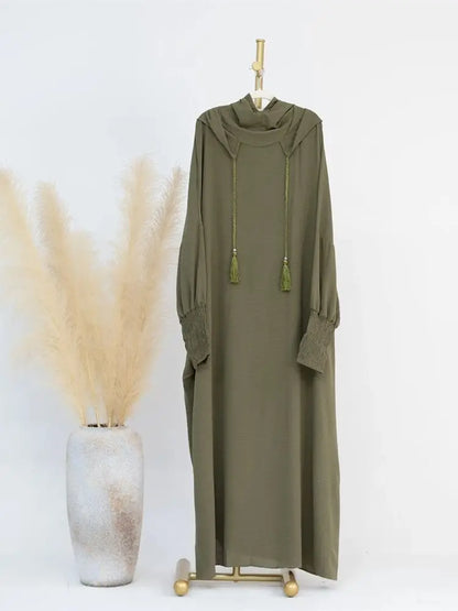 Ramadan Eid Dubai Linen Khimar Abaya Damen Muslim Modal Hijab Dress Kaftan Abayas For Women Kebaya Robe Femme Musulmane