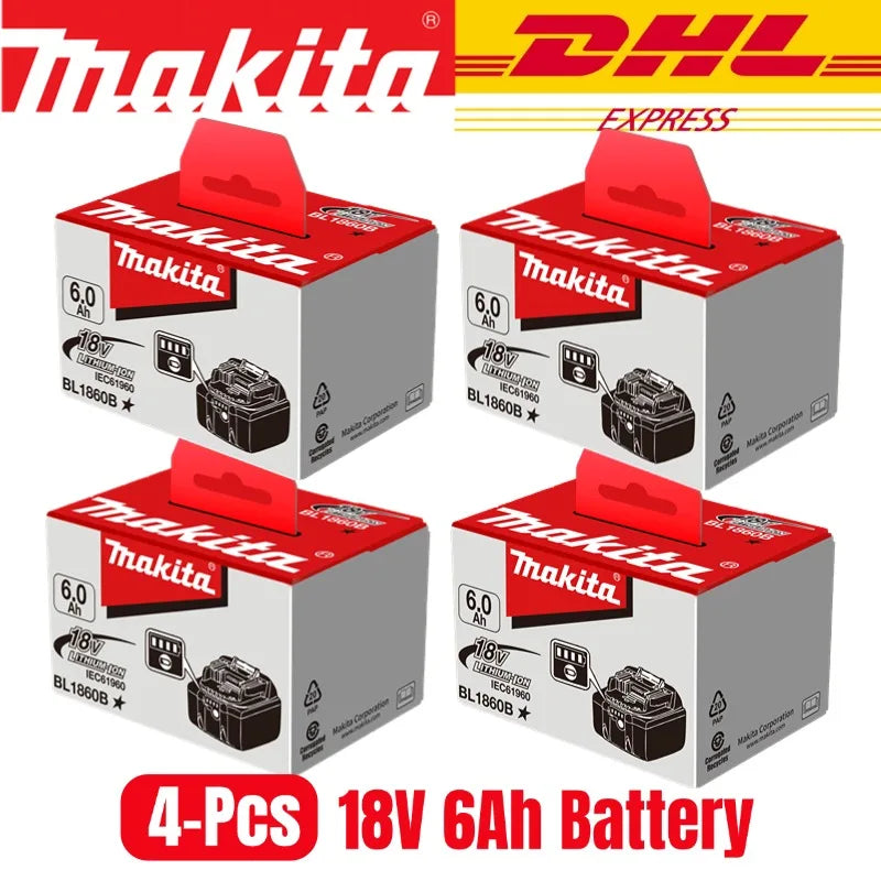 100% Original Makita 18V 6.0Ah battery, for Makita BL1830， BL1830B， BL1840 ，BL1840B ，BL1850 BL1860B power tools battery.