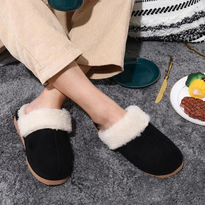 Evshine Women Plush Cotton Slippers Winter Indoor Warm Soft House Slipper Comfort Memory Foam Slides Outdoor Fur Fuzzy Flat Shoe.