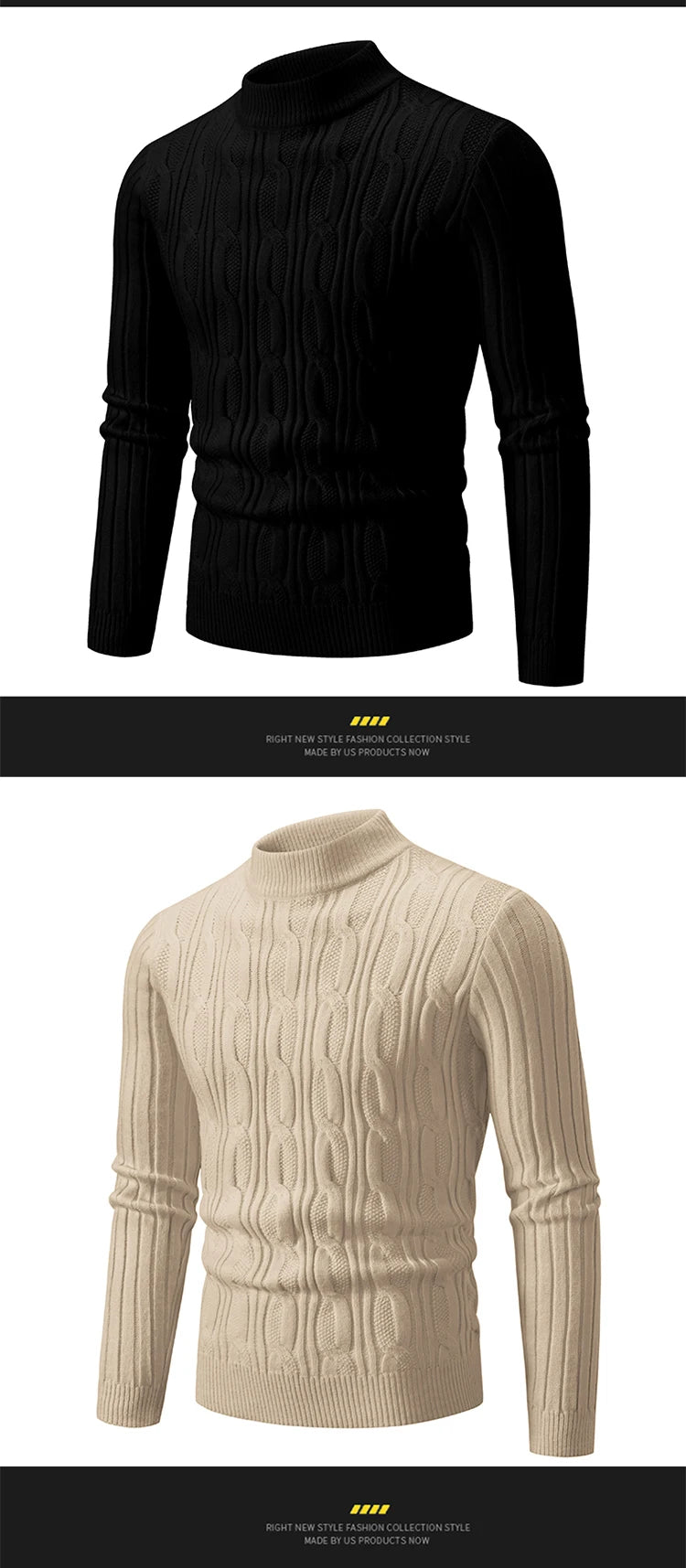 2023 Autumn  and Winter New Sweaters Warm Fit Knitted Sweaters Solid Color Casual Pullover Multiple Styles Sweater Men