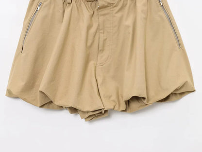 ETJ's Spring 2025 new women's ZW series, elegant and romantic style, high-waisted casual shorts with a ball cut.