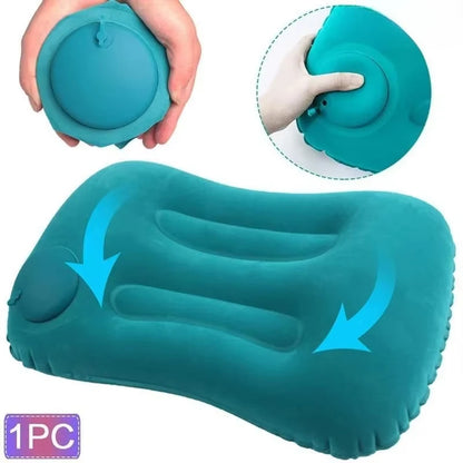portable Inflatable Square Pillow Flocking travel neck pillow foldable waist pillow Comfortable Travel Camping Plane Pillow 1PC.