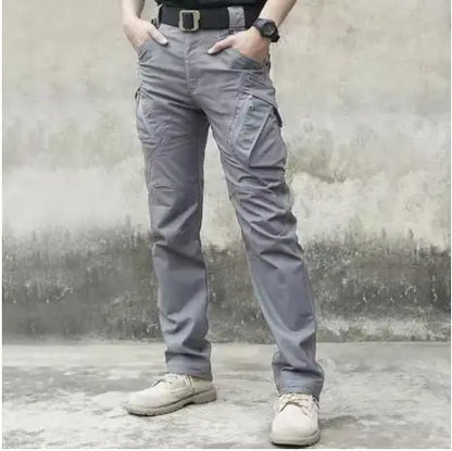 Black Camo Cargo Pants Outdoor Multi-pocket Ripstop Waterproof Trousers Male Autumn Wear-resistant Training Fishing Work Pant