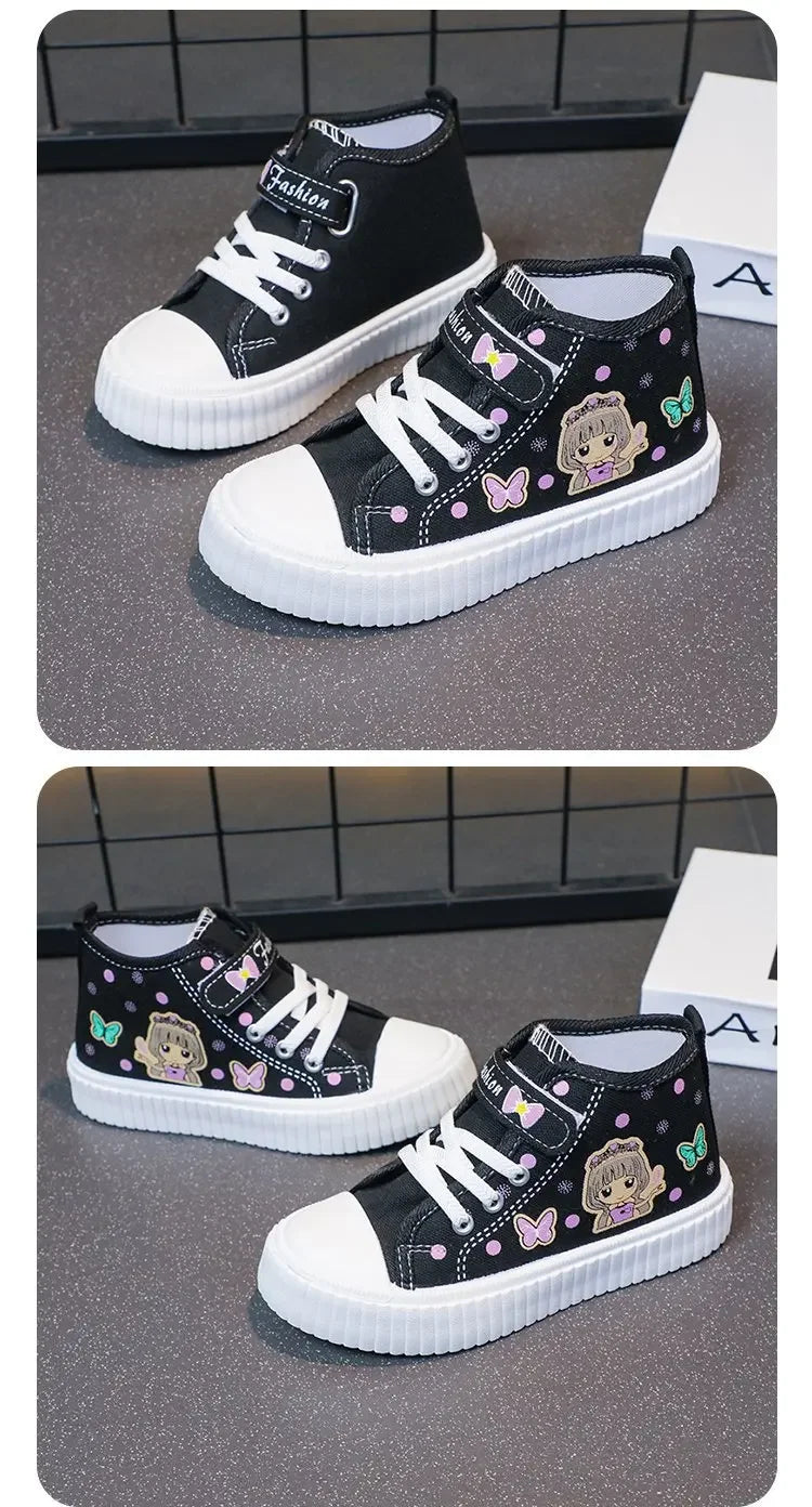 Multi Colored Kids Casual Shoes Cartoon Mid Top Anti Slip Spring Autumn Outdoor Kids Canvas Shoe Sizes 26-37 Sandalias De Mujer.