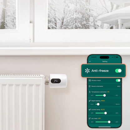 AVATTO 1~6PCS Tuya ZigBee TRV Thermostatic Valve,Smart Thermostat Radiator Actuator With Ambient Light,Alexa Google Home Alice.