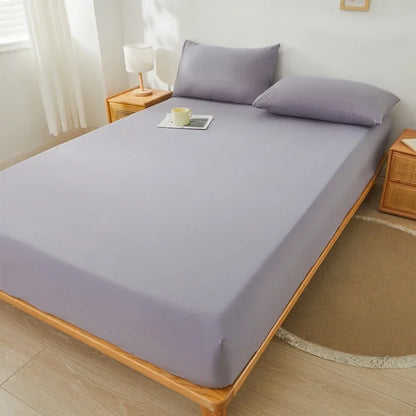 Brushed Mattress Cover Double/Queen Size Solid Color Fitted Sheet For Double Bed Anti-Mite 침대커버 200X220cm 매트리스커버 (No Pillowcase).