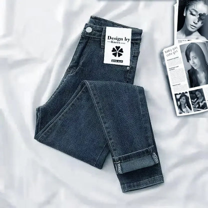 High-waisted Slimming Women's Jeans Fashionable Skinny Denim Pants Spring New Style.