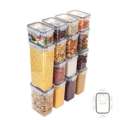 Airtight Food Storage Containers With Lids Thickened Transparent Square Jars For Kitchen Pantry Organization - Dry Food Cereal