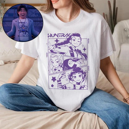 HUNTRIX K-pop Demon Hunter Anime T-shirt Harajuku O-neck Casual Shirt Fans Gift.