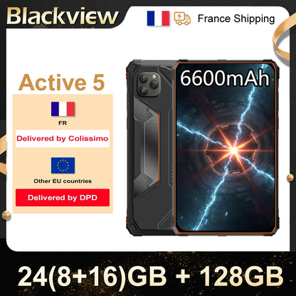 Blackview Active 5 [No EU Charger] 24(8+16)GB+128GB 8.68'' IPS Rugged Tablet 6600mAh Tablet Android 15 90Hz Doke AI 16MP+13MP NFC Fingerprint.