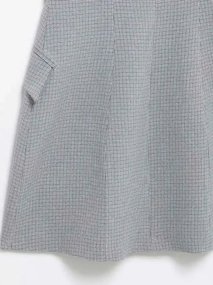 TRZA Mode Zweireiher Plaid Halter Mini Kleid für Frauen Front Klappen Taschen Backless Weibliche Kleider Vestidos Mujer.