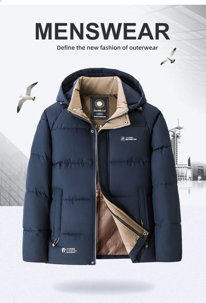 Top Grade Designer New Brand Men Parka Jacket Thick Casual Fashion Hooded Cropped Windbreaker Quilted Bubble Coats  Mens Clothes.