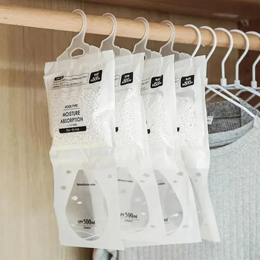 5/10Pcs Moisture Absorber Hanging Drying Clothes Dehumidifier Wardrobe Dehumidifier Dry Bag Desiccant Moisture Absorption Bag.
