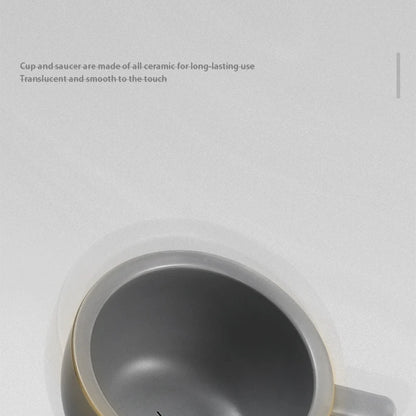 MUVNA Coffee and tea tools Cups 280ml/for Latte,Hot Tea,Cappuccino,Mocha,Cocoa,White/Cup and Saucer Set/Ceramic Latte Coffee Cup.