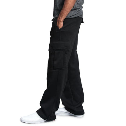 Mens Sweatpants Straight Fit Joggers for Sports and Streetwear Loose Oversized Drawstring Long Pants Men Multi-pocket Pants.