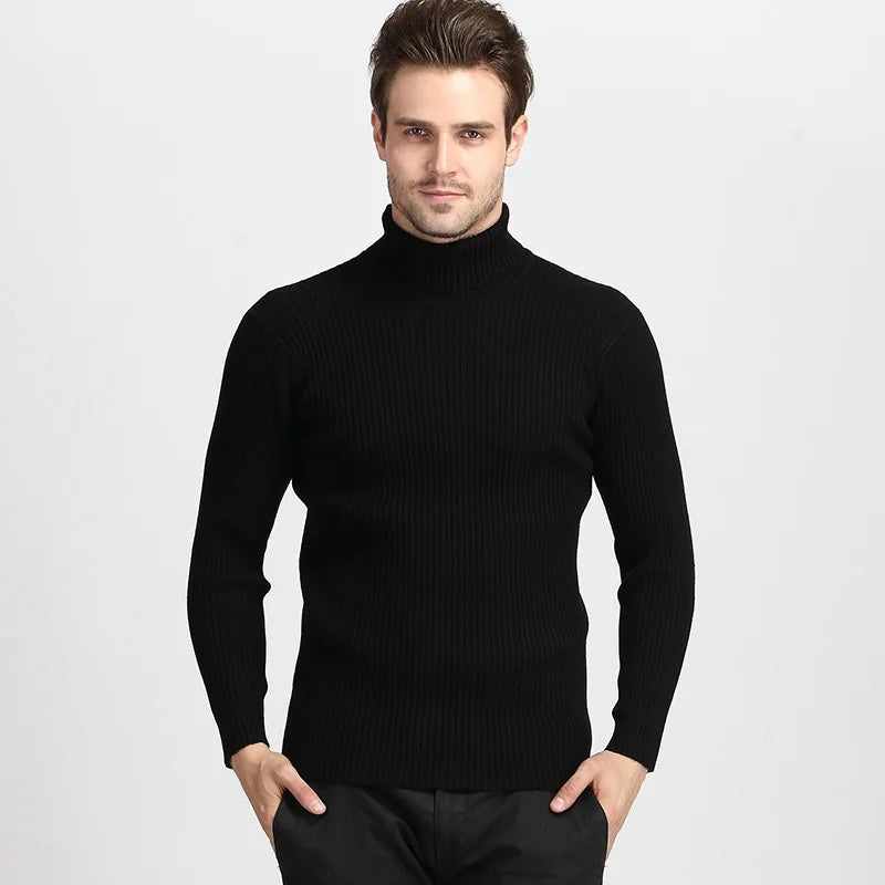 Turtleneck Pullovers Sweaters Men 2020 Autumn Winter Solid Color Long Sleeve Knitting Sweater Thickening Men's Bottoming Shirt