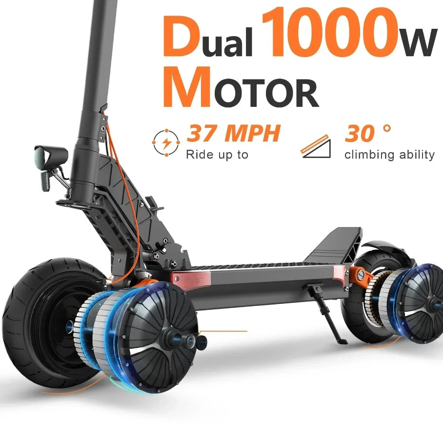 JOYOR S10-S-Z Folding Electric Scooter Dual 1000W Motor 10" Adults E-scooter with 60V 18Ah Battery.