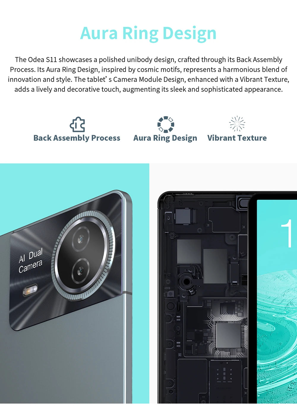 ODEA S11 Android 14 Tablet with 11" IPS 1920x1200 T606 8 Core CPU Max 16GB RAM 256GB ROM 4G LTE type C 8000mAh Widevine L1.