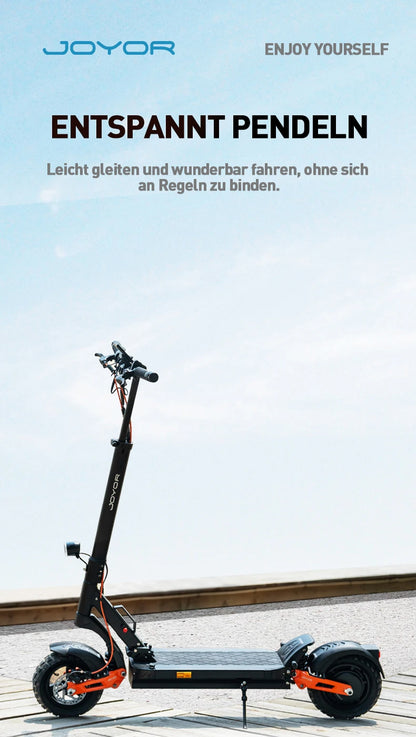 JOYOR T6E Adult Electric Scooter 500W Motor 48V18AH Battery E-Mountain Escooter 10" Off-Road Tire Foldable E-Scooter.