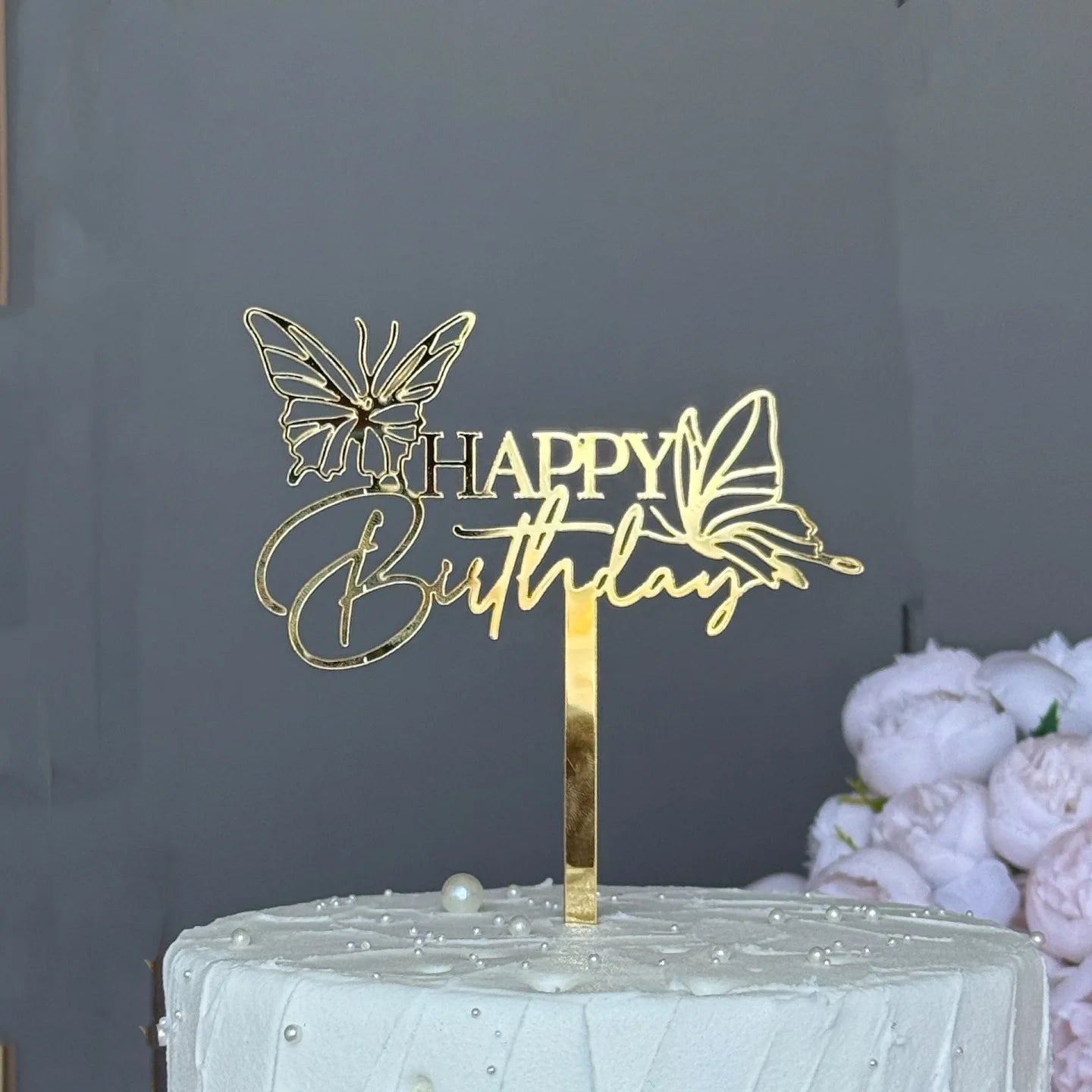 Ins Gold Alles Gute zum Geburtstag Kuchen Topper Geburtstag Mädchen Acryl Geburtstag Party Kuchen Topper Geschenk Dessert Dekoration.