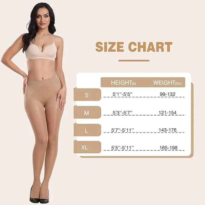 40D Sheer Tights Women 1 Pair Black Stockings Control Top Pantyhose with Run Resistant 2025 New Autumn Basic Tights