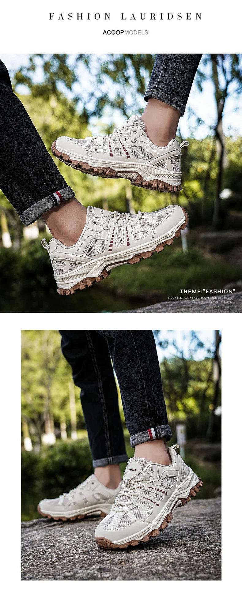 Men‘s Waterproof Hiking Shoes Outdoor Trainers Lace-up Climbing Shoes Women Trekking Sneakers Anti-slip  Tactical Sneaker