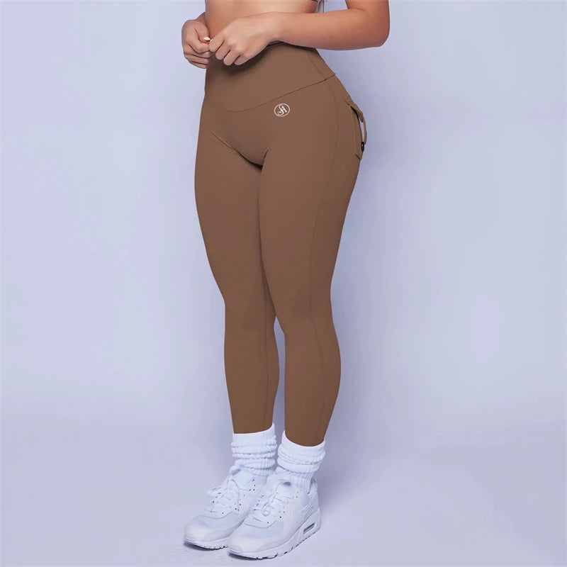 2025 Allure The Band Gym Leggings Women High Waist Tights Pants Peach Hip with Pockets Women Workout Gym Leggings ATB Yoga Pants.