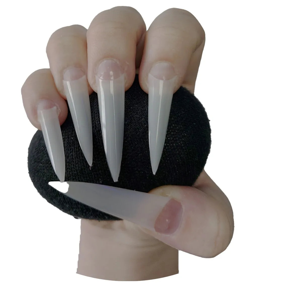 500/600pcs Long Pointed Fake Nail Tips Stiletto Half Cover French Acrylic UV Gel False Nail Extension Press On Nails Manic Tool.