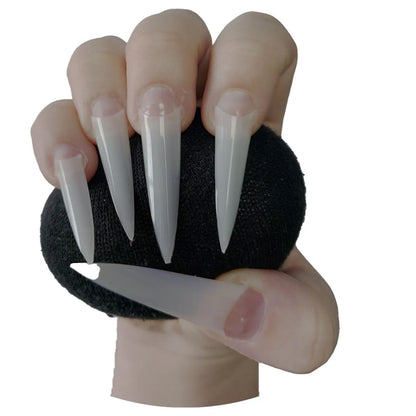 500/600pcs Long Pointed Fake Nail Tips Stiletto Half Cover French Acrylic UV Gel False Nail Extension Press On Nails Manic Tool.