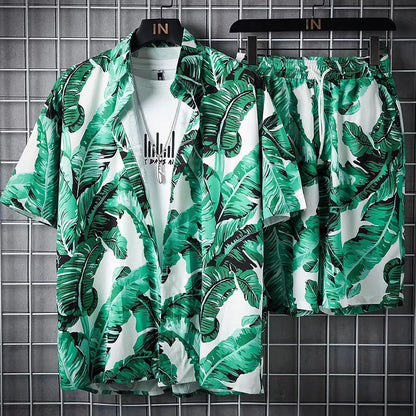Beach Clothes For Men 2 Piece Set Quick Dry Hawaiian Shirt and Shorts Set Men Fashion Clothing Printing Casual Outfits Summer.