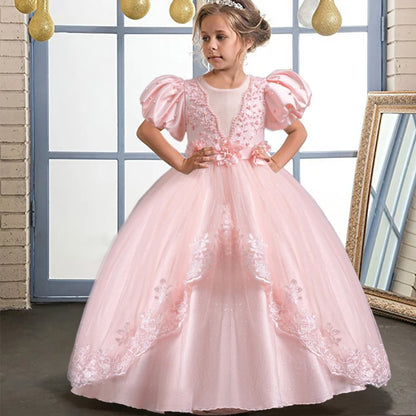 Neue wunderschöne Mädchen Party kleid Eröffnungs feier Kleidung Halloween Performance Tanz Prinzessin Rock 4-12t Weihnachts kleid.