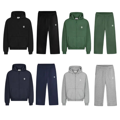 Gothic Retro Graphic Loose Sports Zipper Hoodie Suit Men's and Women's Y2K New Harajuku Hip-Hop Casual Joker Pants Street Wear.