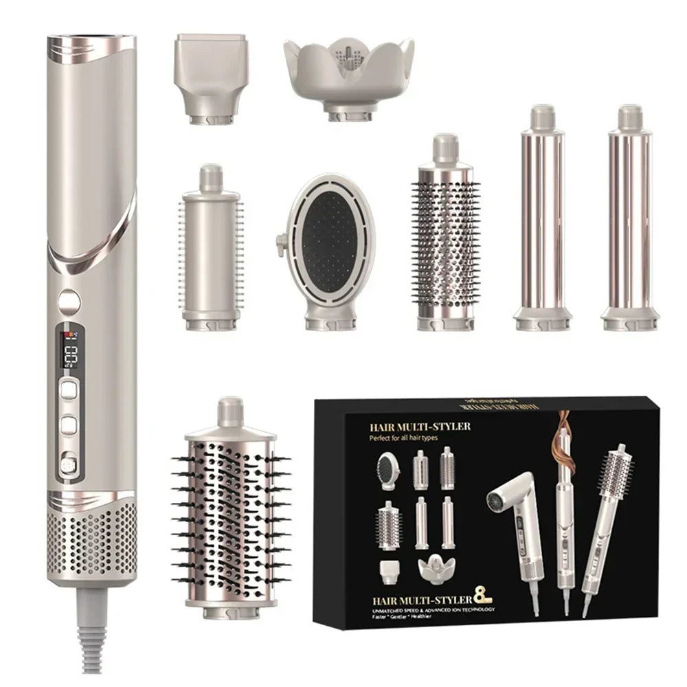 8 in 1 Professional Folding Hair Dryer Airwrap High Speed 110000rpm Blow Dryer Automatic Curling Iron Salon Hair Styling Tools