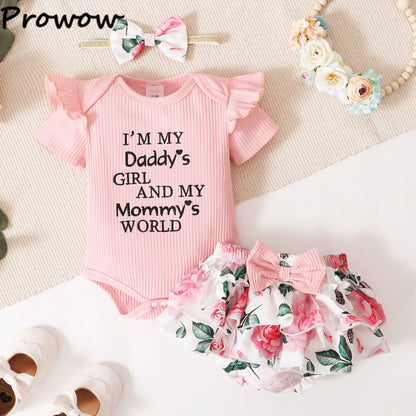 Prowow Günstige Preis Kleidung Baby Mädchen Outfits Set Niedlichen Elefanten Body und Hosenträger Kleid 3 stücke Neugeborene Geburt Set Kleidung.