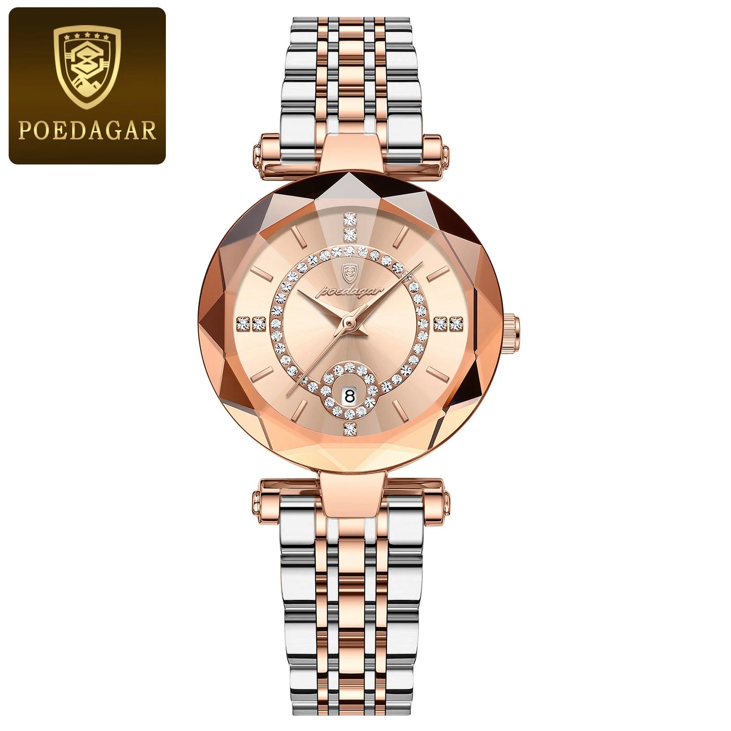 POEDAGAR Fashion Original Wristwatch For Woman Waterproof Stainless Steel Date Quartz Ladies Watch Luxury Casual Women's Watches