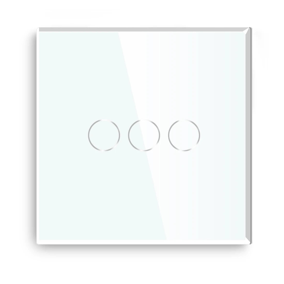 BSEED Touch-Schalter, 1/2/3 Gang, 1-Wege-Wandlichtschalter, blaue LED-Hintergrundbeleuchtung, Glas, Sensorbildschirm, Heimschalter, Weiß, EU-Standard.