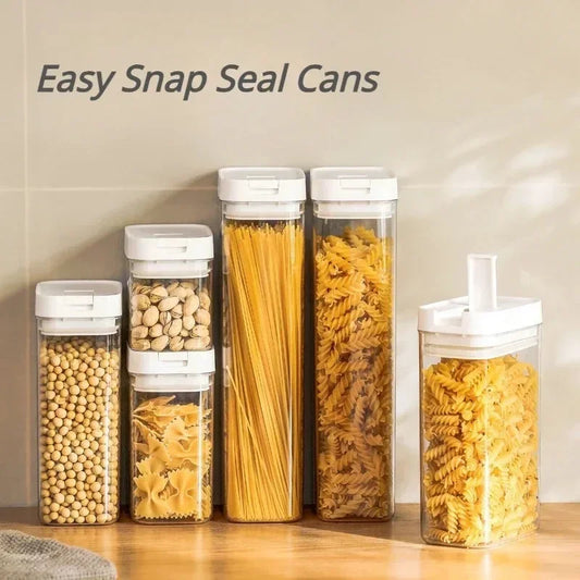 Sealed Plastic Food Storage Box Cereal Candy Dried Jars with Lid Fridge StorageTank Containers Household Items Kitchen Organizer.