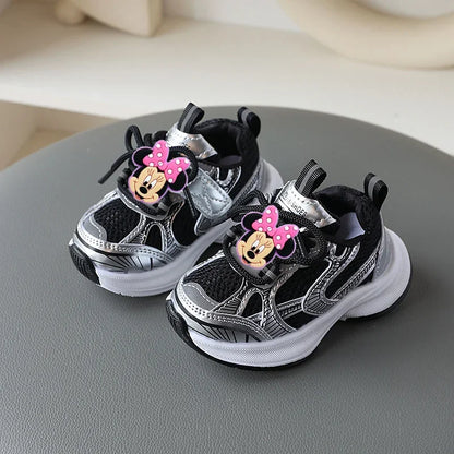 Disney Mickey Mouse Girl Sports Shoes Spring Autumn Soft Sole Sneakers Children Casual Shoes Boy cute Breathable Running Shoes.
