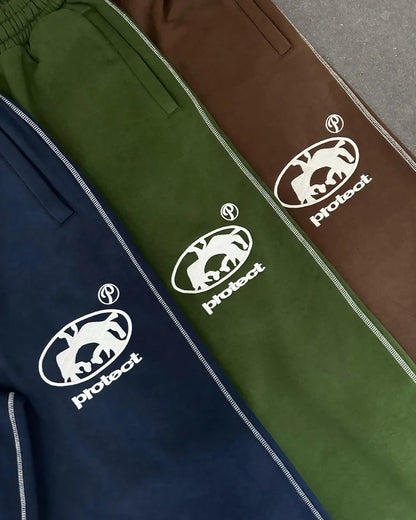 Streetwear PROTECT Mode Brief Stickerei Lose Jogginghose männer Und frauen Y2K Harajuku Hip-Hop Gothic Casual Joker Hosen.