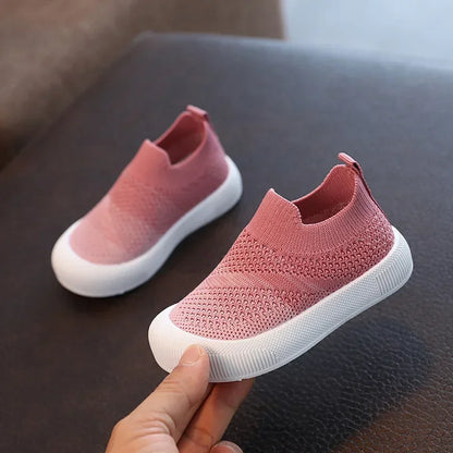Children Shoes Spring Autumn Kids Sneakers Soft Breathable Mesh Boys Slip-on Shoes Patchwork Color Girls Shoes