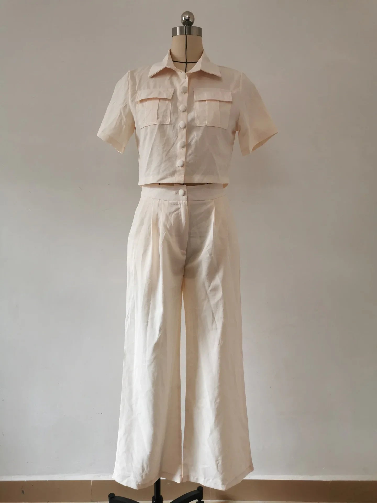 Y2k Crop Tank Top & Wide Leg Pants Set Vest Green 2024 Matching Sets Summer Vintage Boho High Waist Loose Work Suit Streetwear.