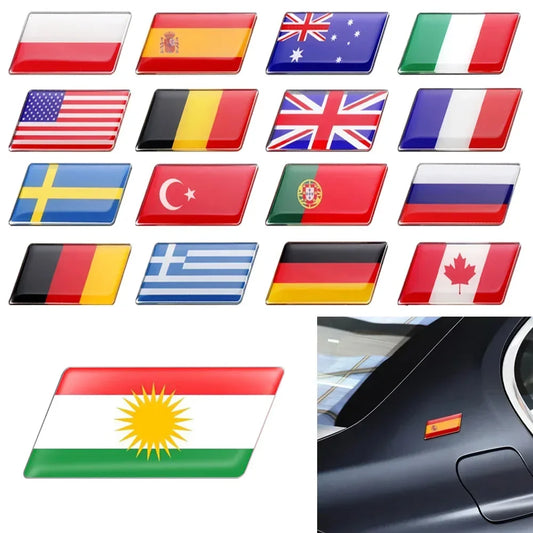3D Epoxy Sweden France Germany Car Flag Sticker for Peugeot 308 3008 307 207 208 508 2008 306 406 4008 5008 206 408 407 2008.