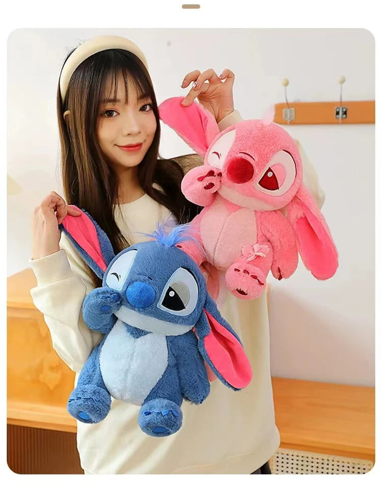 30-90CM New Disney Lilo & Stitch Sakura Doll Cartoon Angel Plush Toy Cute Anime Soft Stuffed Kawaii Children's Birthday Gift.