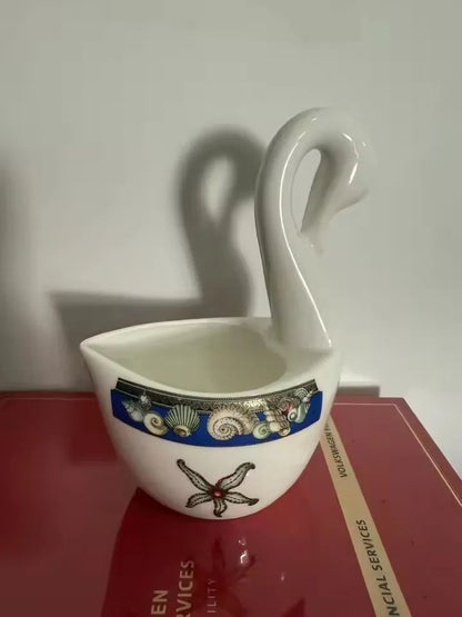 Luxury Blue Ocean Bone China Dishes Plates Western Clubhouse Upscale Heart Of The Sea Ceramic Tableware Decorative Plate