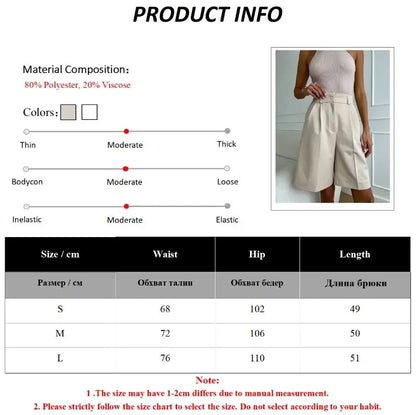Bornladies Summer New High Waist Shorts for Women Casual Loose Wide Leg Solid Shorts Female Short Pants Y2k Booty Shorts.